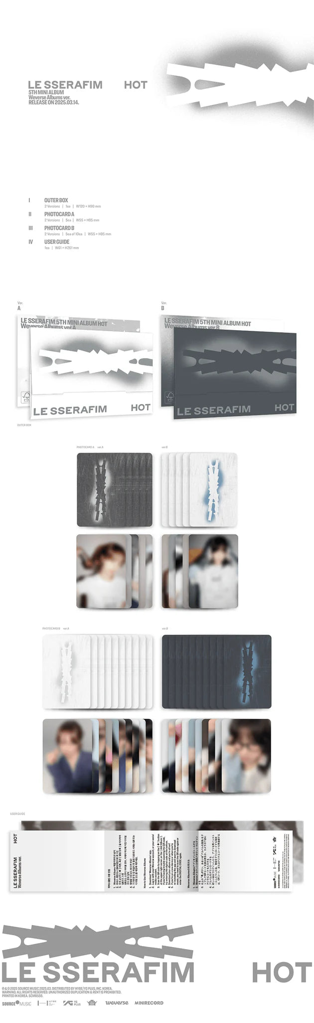 LE SSERAFIM 5th Mini Album 'HOT' (Weverse Albums Ver.)
