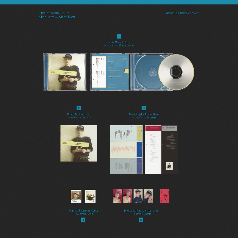 Mark Tuan 2nd Mini Album 'Silhouette' (Sunset Jewel Ver. / Smoke Jewel Ver.)