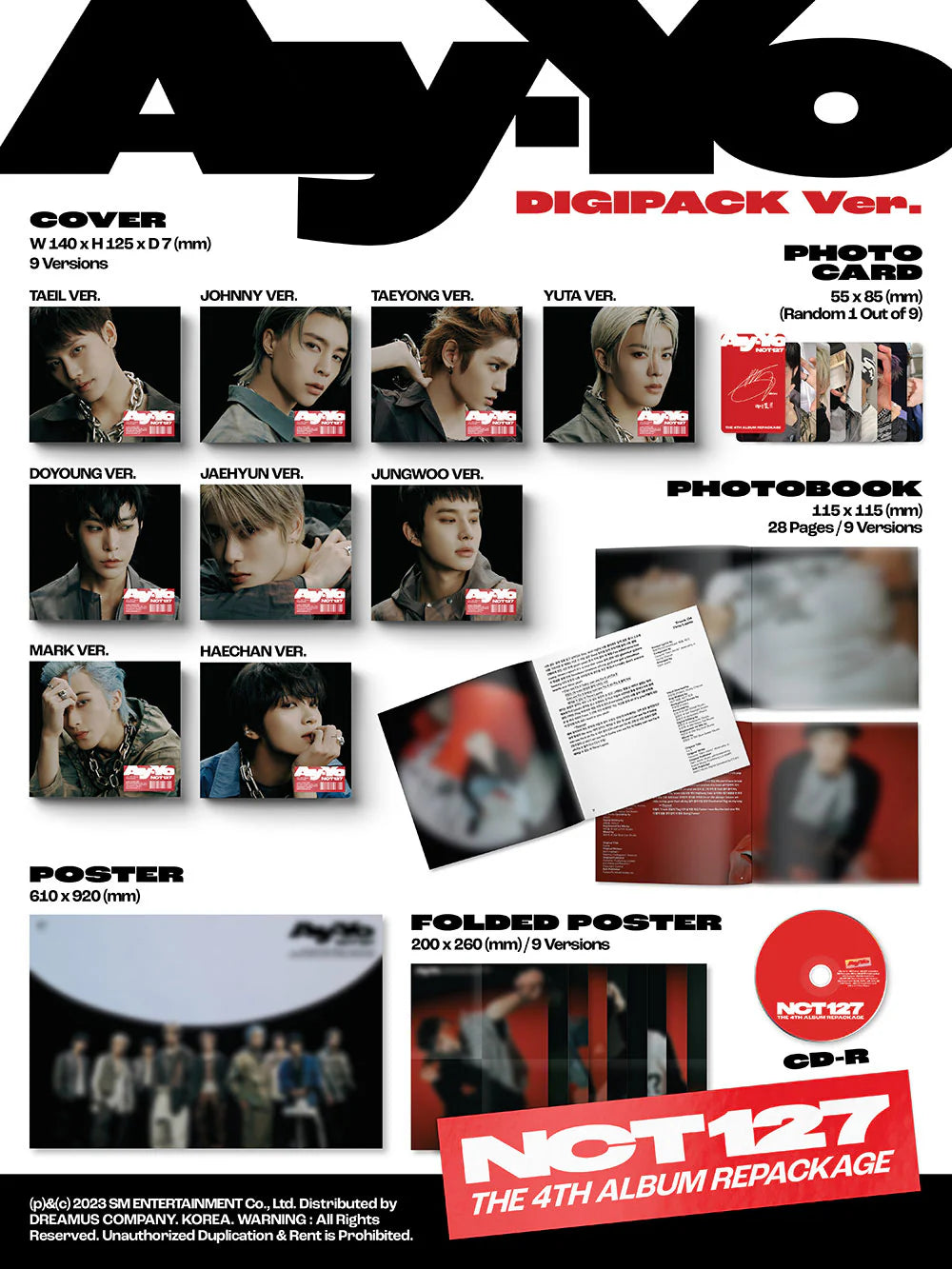 NCT 127 4th Full Repackage Album 'Ay-Yo' (Digipack Ver.)