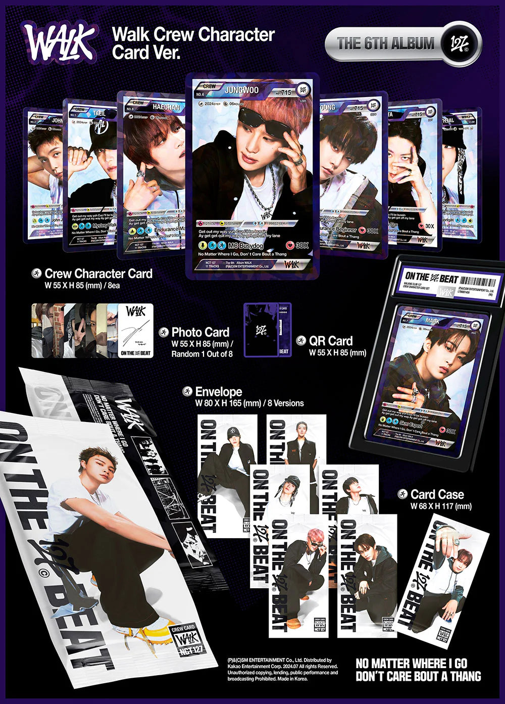 NCT 127 6th Full Album 'WALK' (Walk Crew Character Card Ver.)