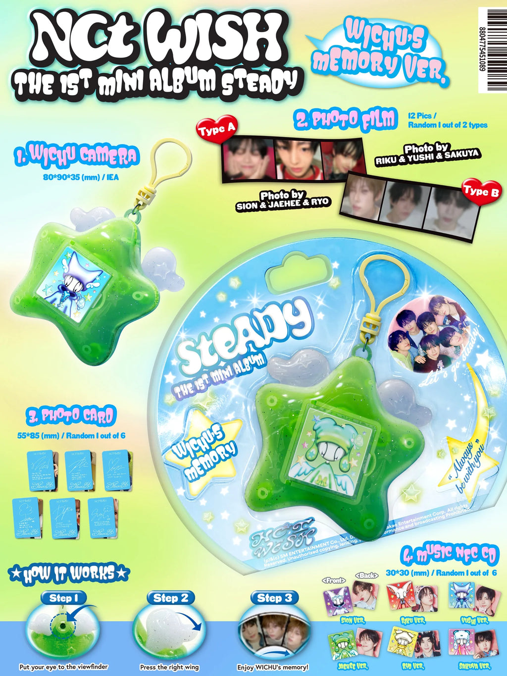 NCT WISH 1st Mini Album 'Steady' (Keyring Ver. Smart Album)