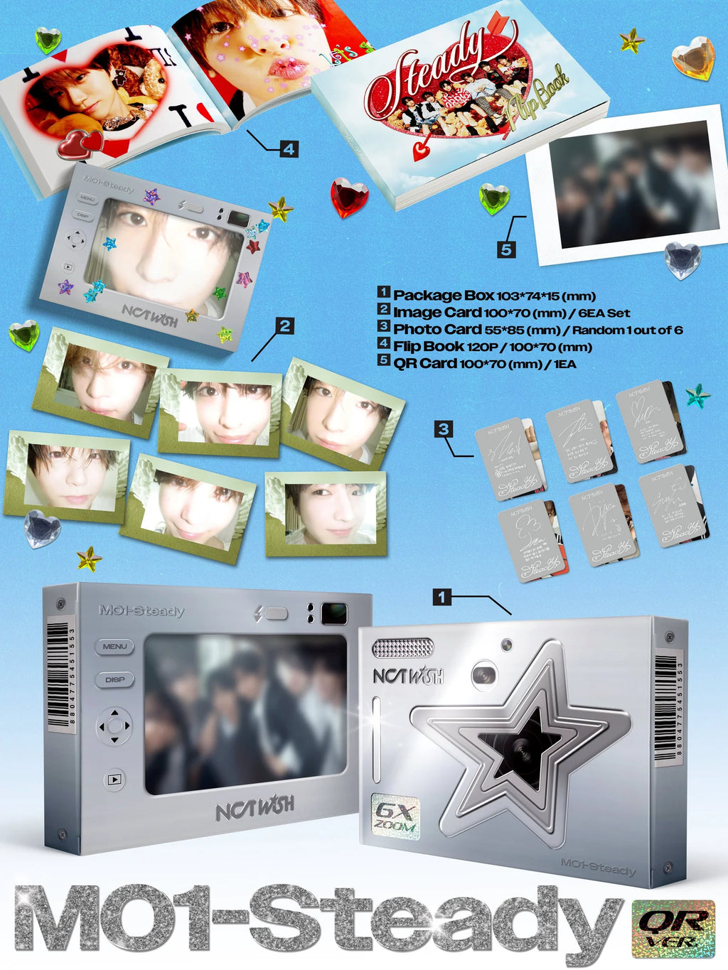NCT WISH 1st Mini Album 'Steady' (QR Ver. Smart Album)
