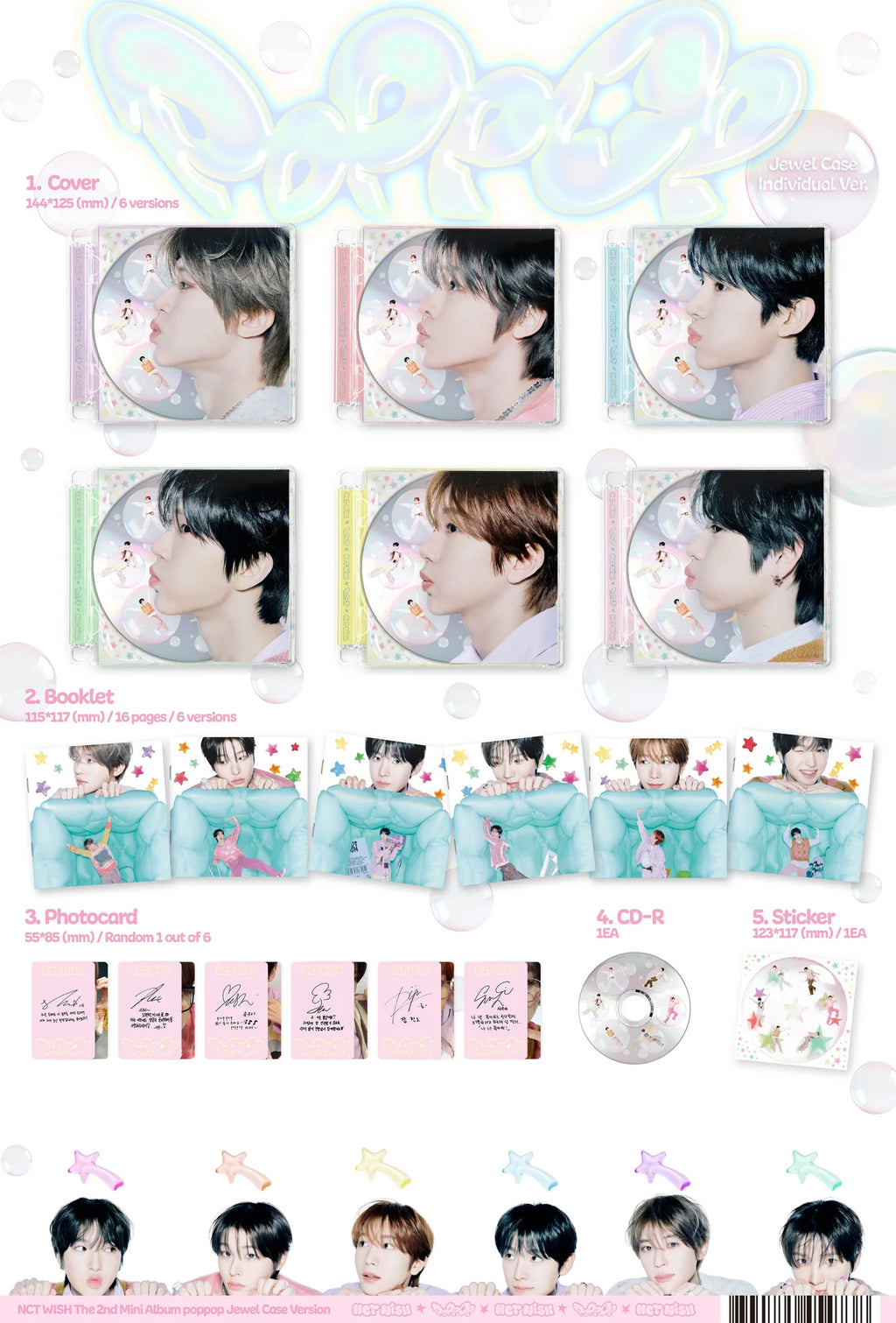 NCT WISH 2nd Mini Album 'poppop' (Jewel Case Ver.)