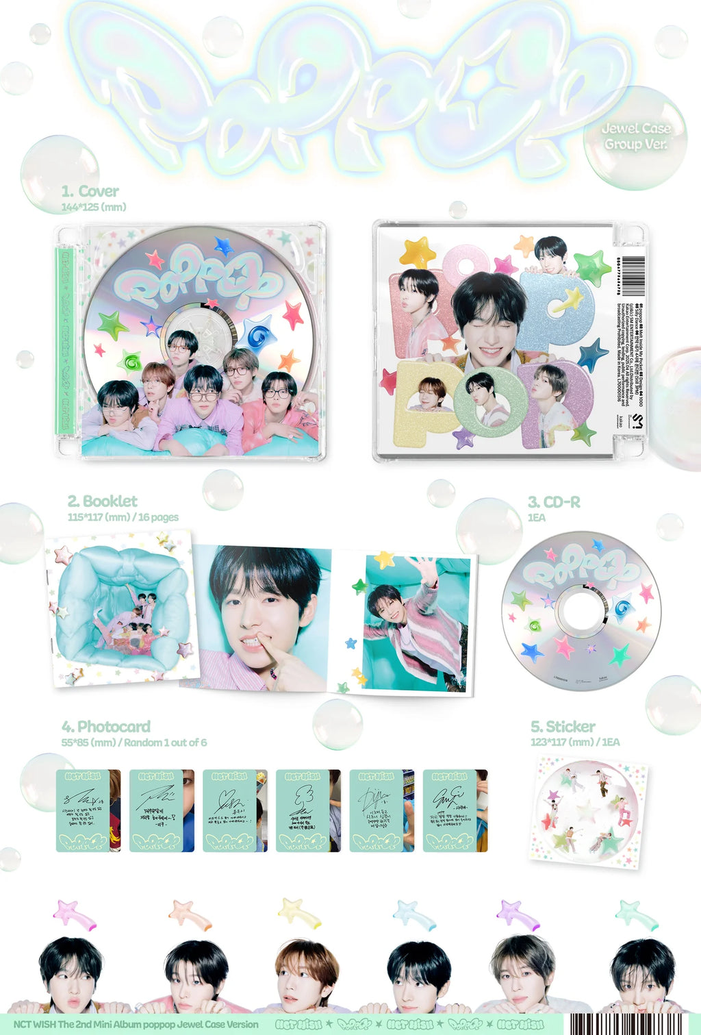 NCT WISH 2nd Mini Album 'poppop' (Jewel Case Ver.)