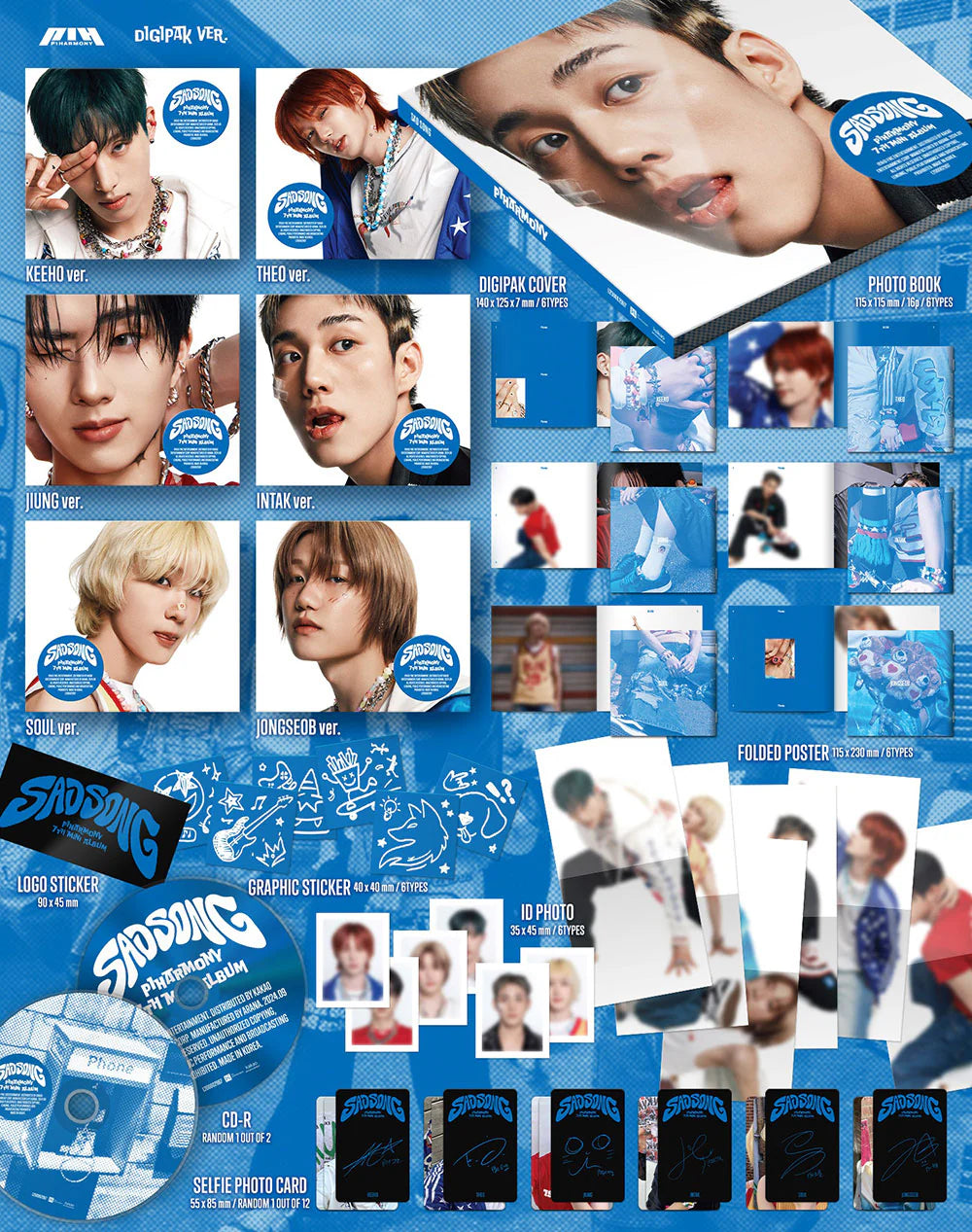 P1Harmony 7th Mini Album 'SAD SONG' (Digipack Ver.)