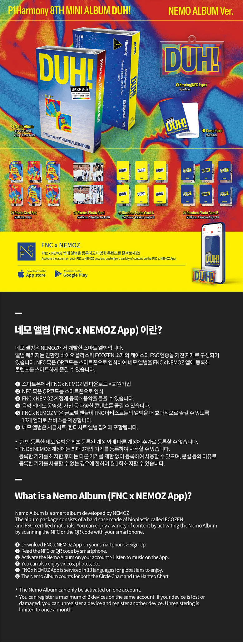 P1Harmony 8th Mini Album 'DUH!' (NEMO ALBUM Ver.)