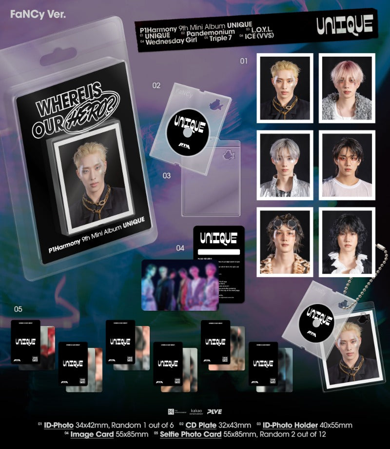 [PREORDER] P1Harmony 9th Mini Album 'UNIQUE' (FaNCy Ver.)
