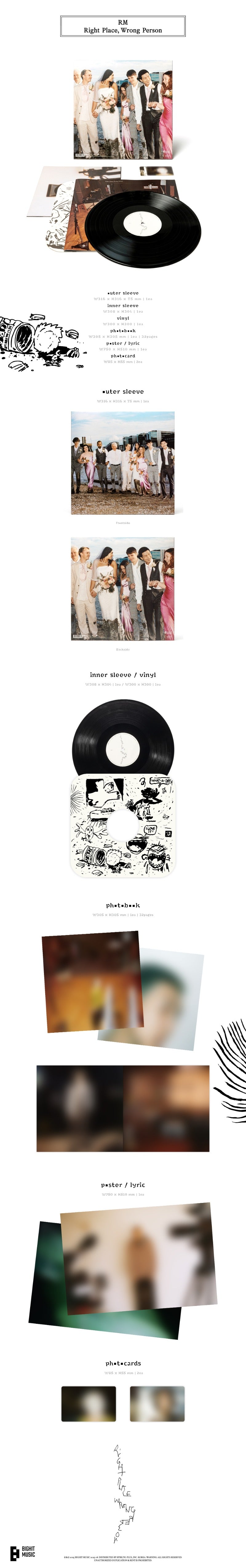 RM 2nd Full Album 'Right Place, Wrong Person' (LP Ver.)
