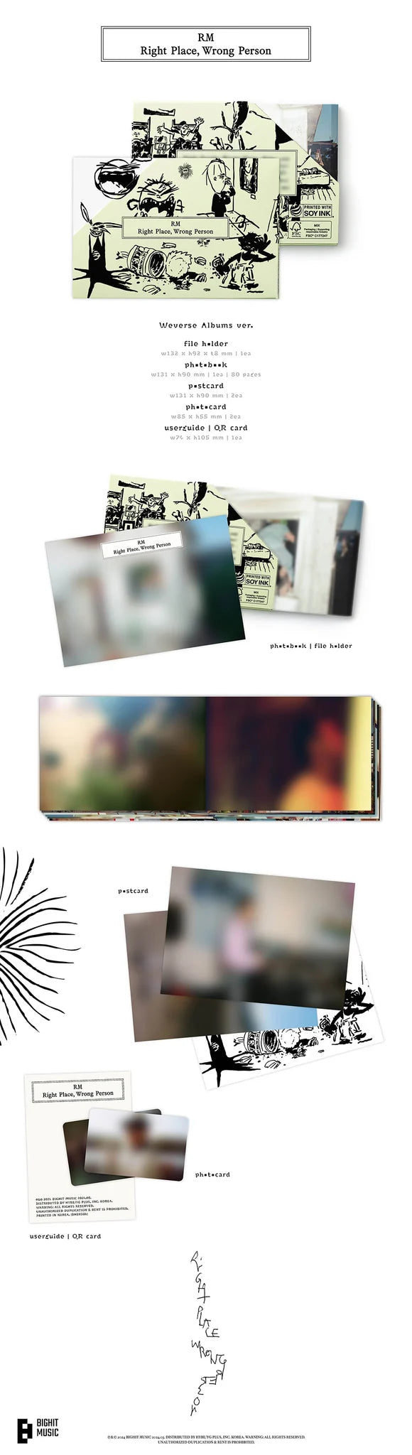 RM 2nd Album 'Right Place, Wrong Person' (Weverse Albums Ver.)
