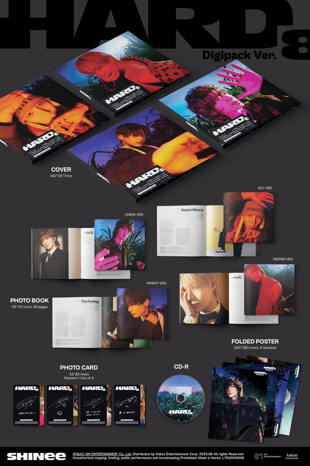 SHINee 8th Album 'HARD' (Digipack Ver.)