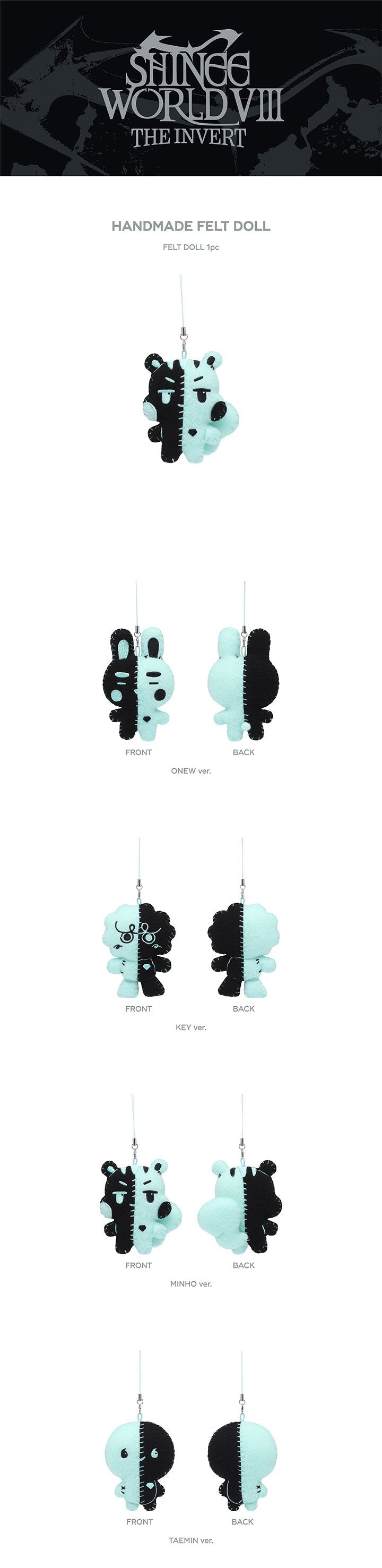 [PREORDER] SHINee WORLD VIII : ‘THE INVERT’ Official MD – HANDMADE FELT DOLL