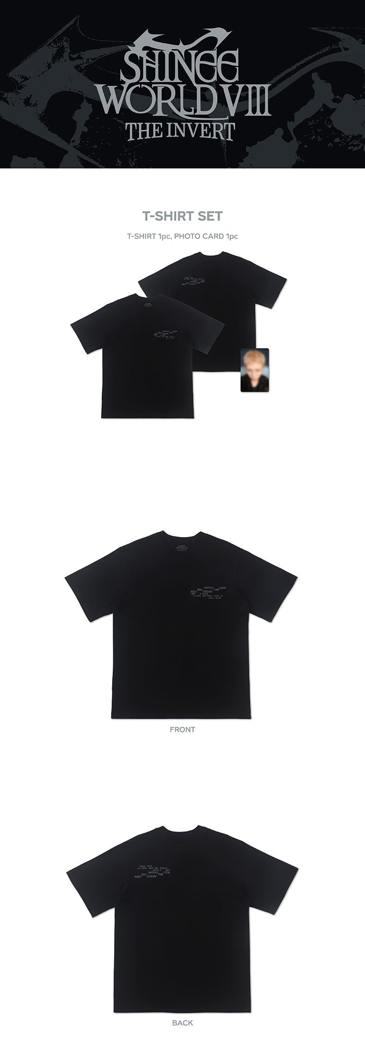 [PREORDER] SHINee WORLD VIII : ‘THE INVERT’ Official MD – T-SHIRT SET