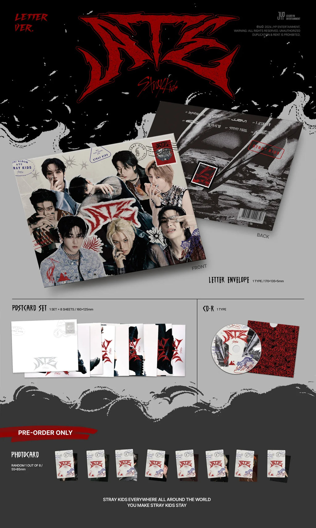 Stray Kids 9th Mini Album 'ATE' (Letter Ver.)