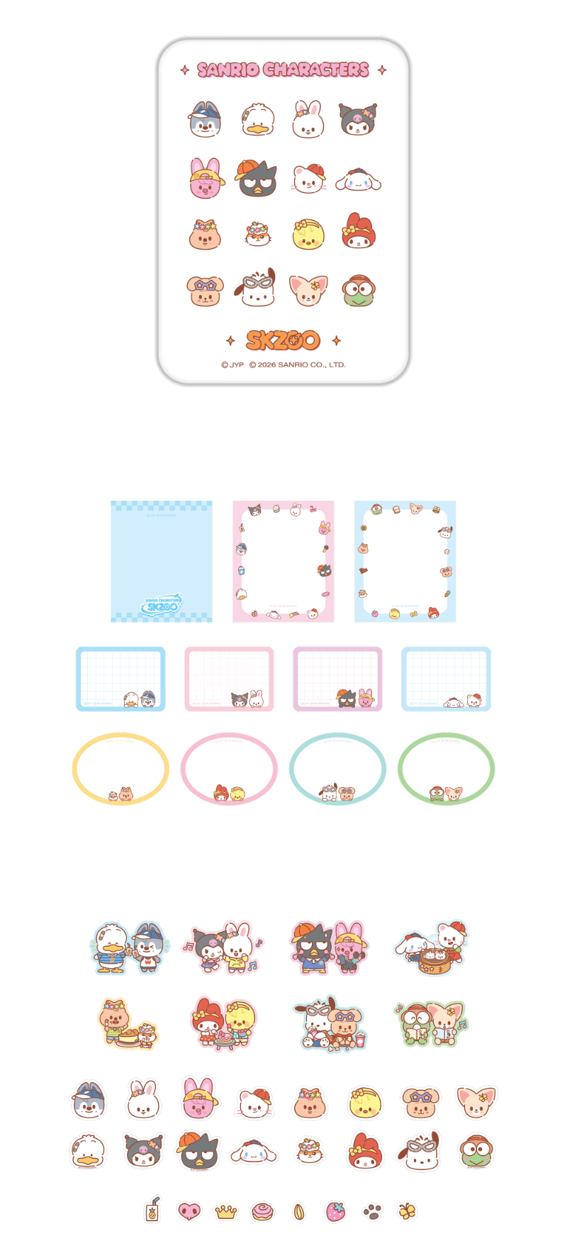 [PREORDER] SKZOO X SANRIO CHARACTERS – TIN CASE STICKY NOTE SET