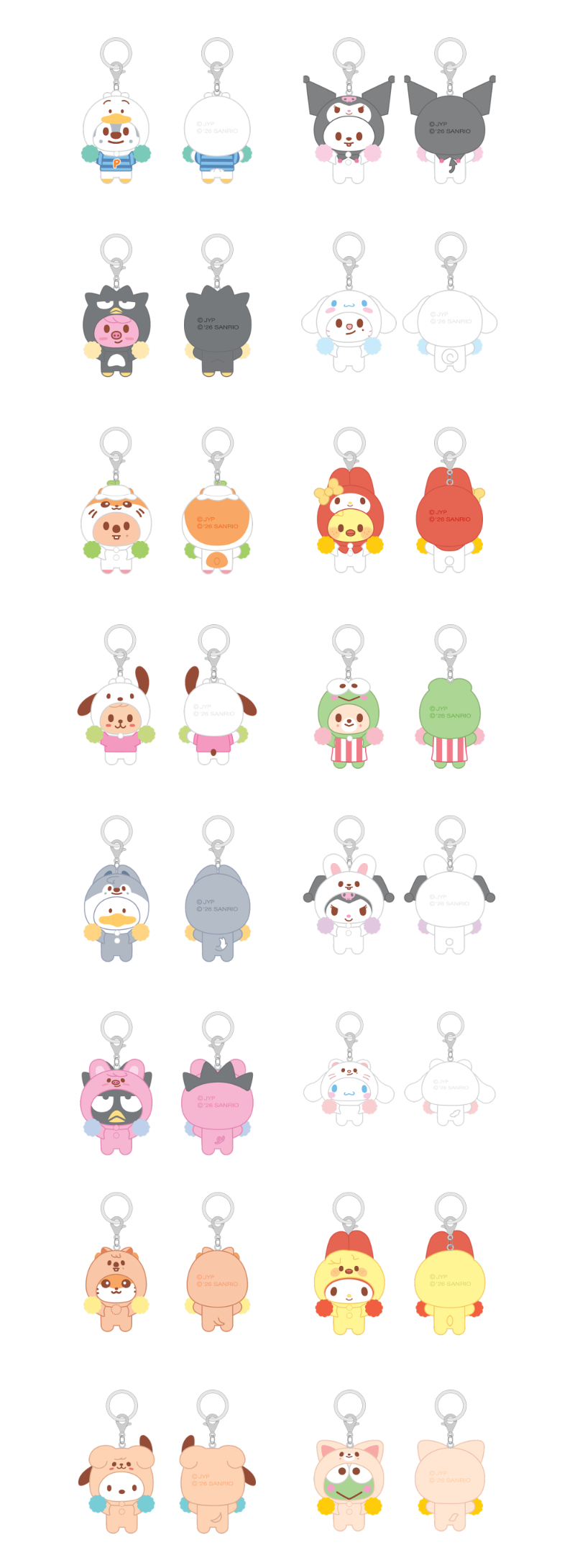 [PREORDER] SKZOO X SANRIO CHARACTERS – SECRET FLOCKED FIGURE KEYRING (CHEER UP Ver.)
