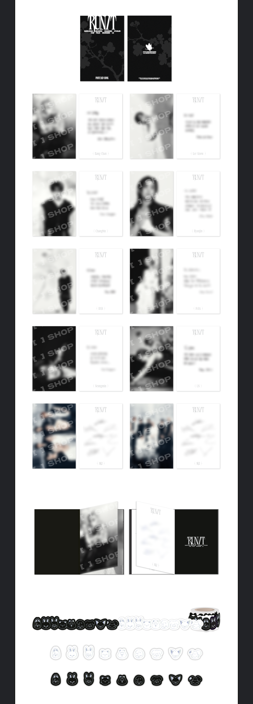 [PREORDER] STRAY KIDS 'RUN IT' WORLD TOUR OFFICIAL MD - POSTCARD BOOK & ROLL STICKER SET