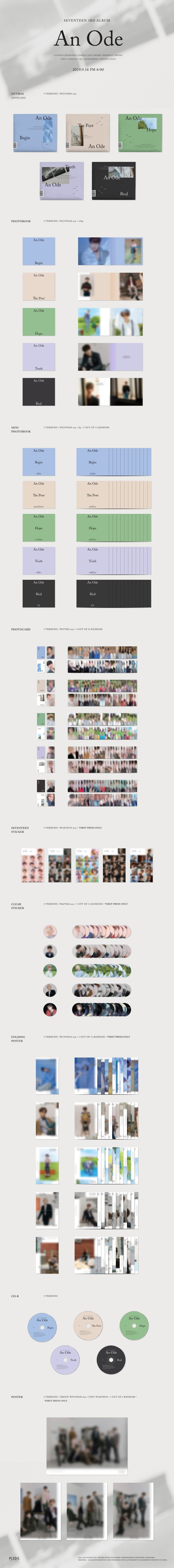 SEVENTEEN 3rd Full Album 'An Ode'