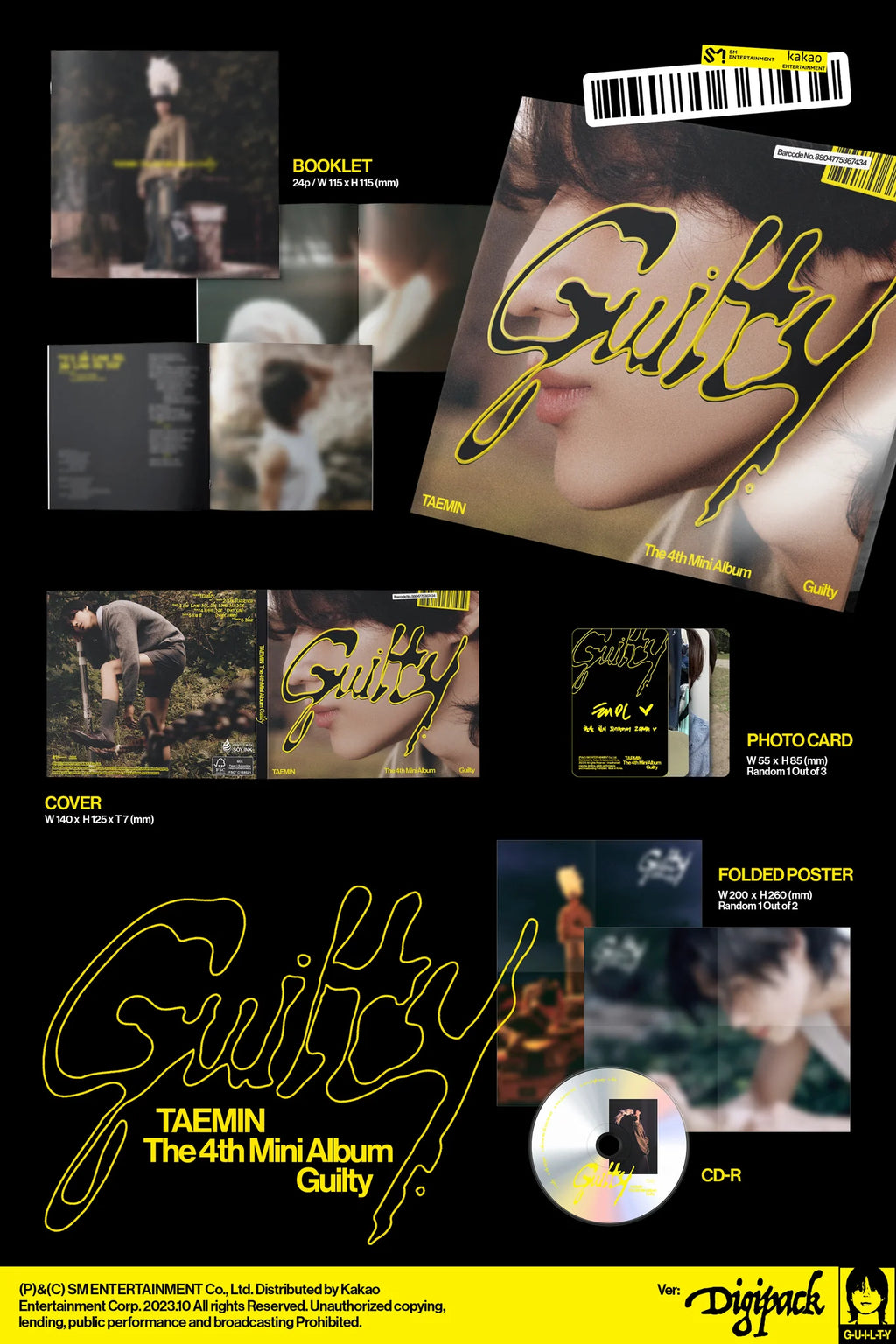 TAEMIN 4th Mini Album 'Guilty' (Digipack Ver.)