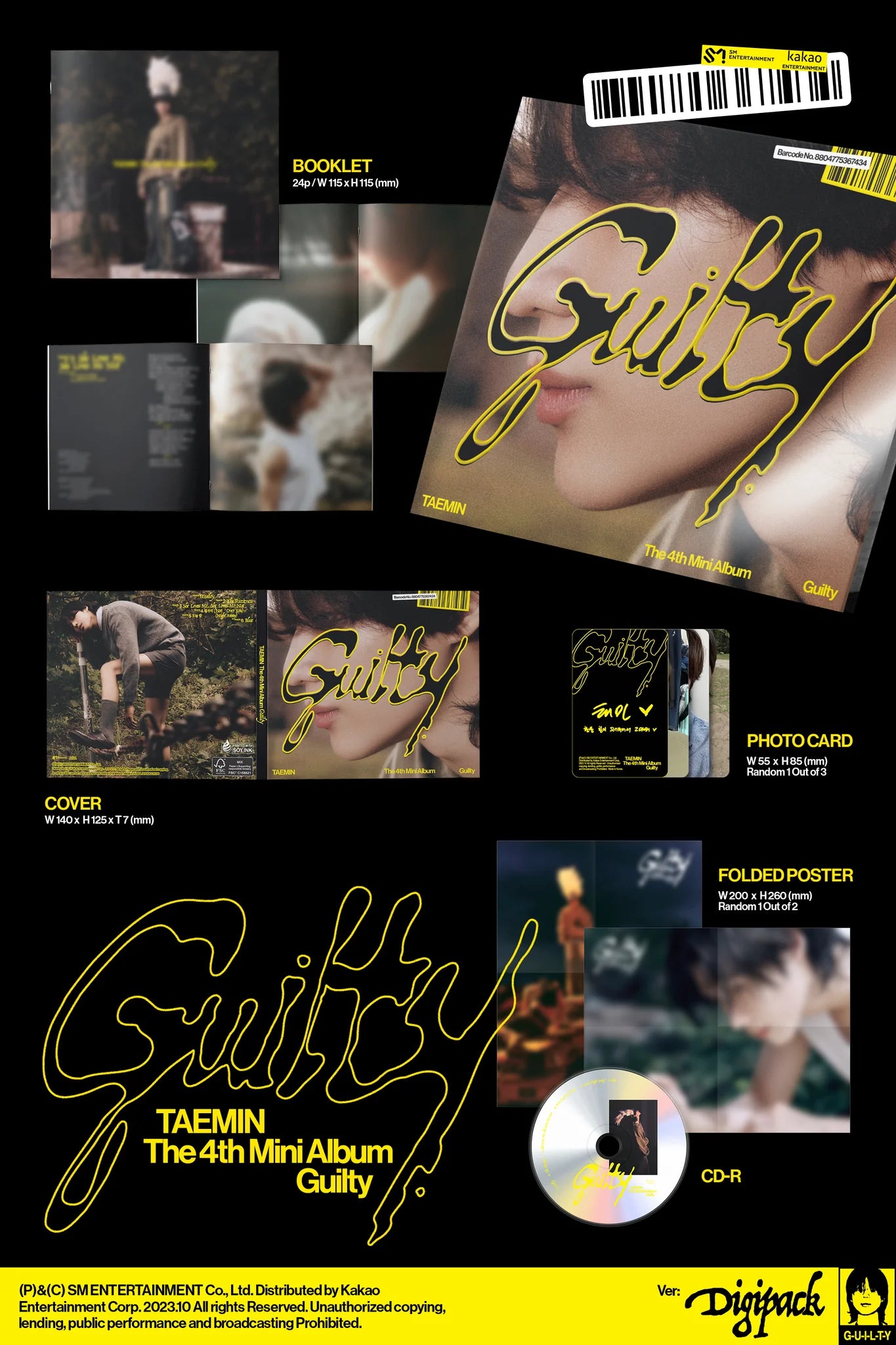 TAEMIN 4th Mini Album 'Guilty' (Digipack Ver.)