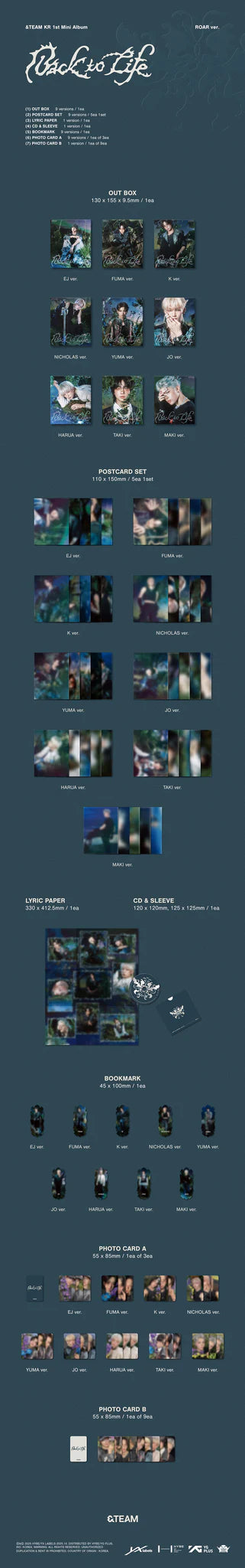 &TEAM 1st Mini Album 'Back to Life' (ROAR Ver.)