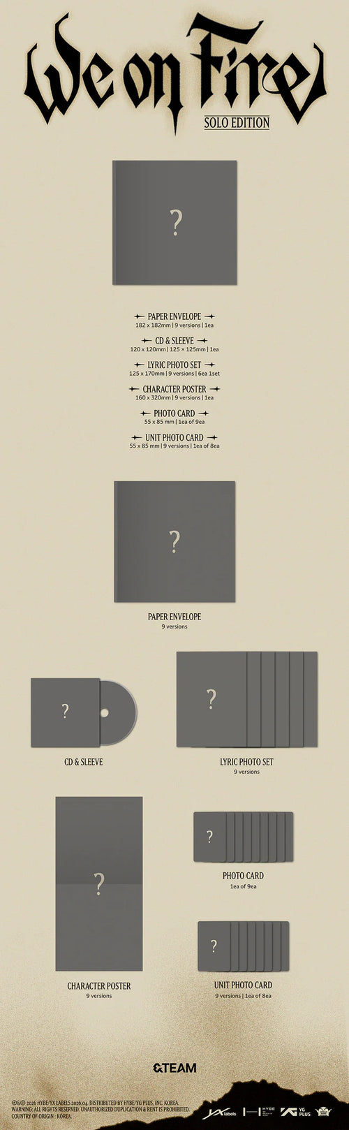 &TEAM 3rd Mini Album 'We on Fire' (Solo Edition)