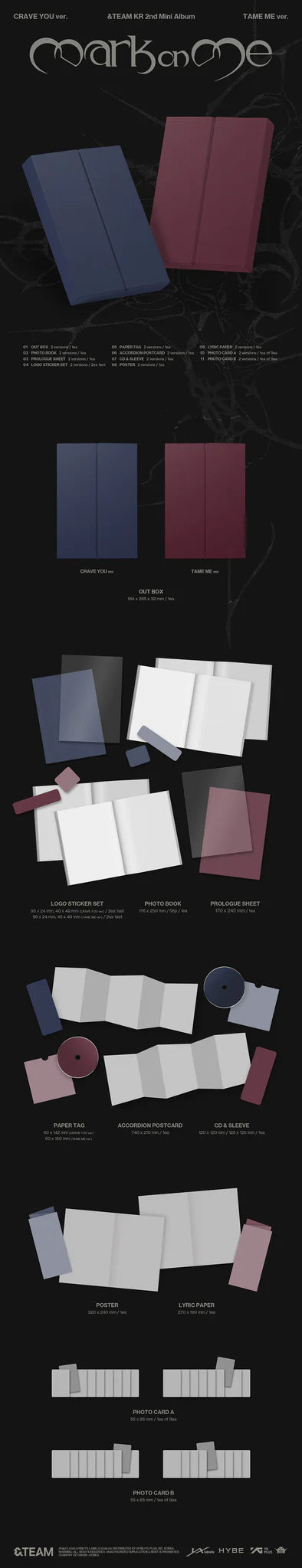 [PREORDER] &TEAM KR 2nd Mini Album 'Mark on Me' (CRAVE YOU Ver. / TAME ME Ver.)