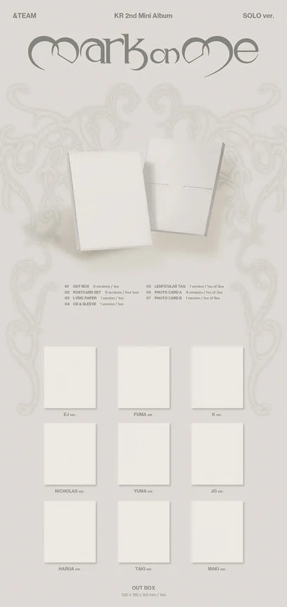 [PREORDER] &TEAM KR 2nd Mini Album 'Mark on Me' (SOLO Ver.)