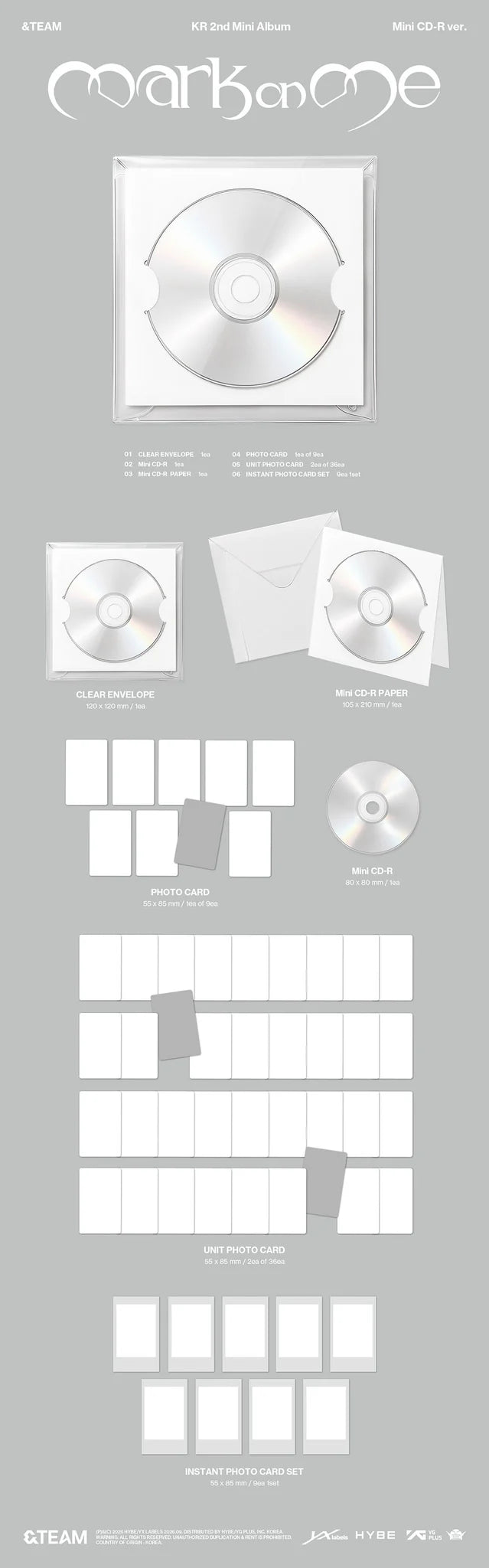 [PREORDER] &TEAM KR 2nd Mini Album 'Mark on Me' (Mini CD-R Ver.)