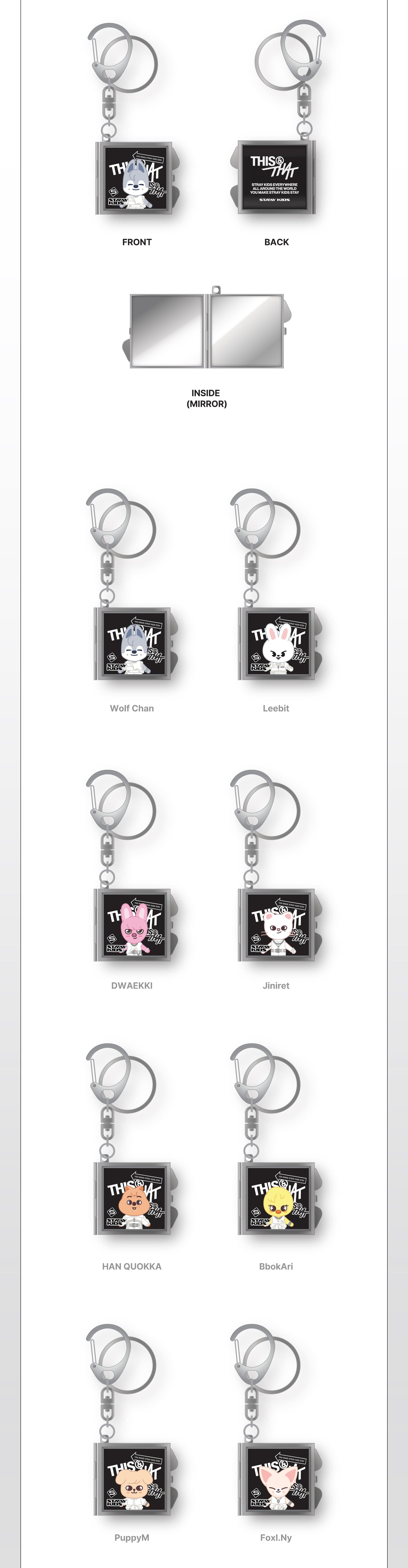 [PREORDER] STRAY KIDS ‘THIS & THAT’ POP-UP STORE OFFICIAL MD – SKZOO MIRROR KEYRING
