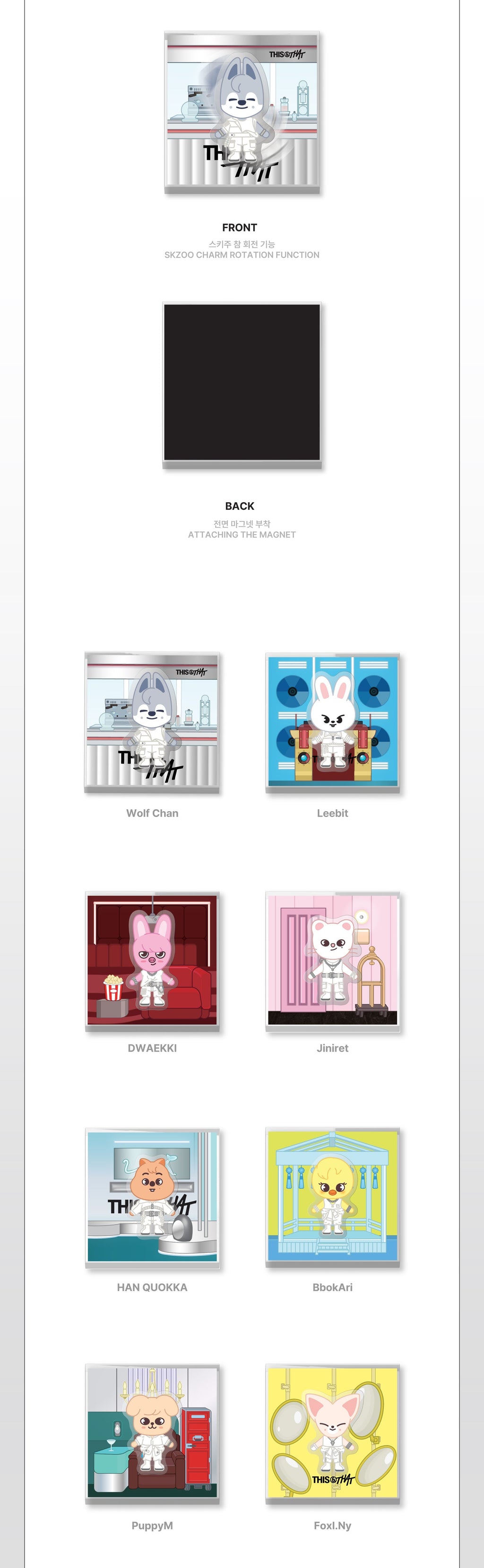 [PREORDER] STRAY KIDS ‘THIS & THAT’ POP-UP STORE OFFICIAL MD – SKZOO SPINNING MAGNET