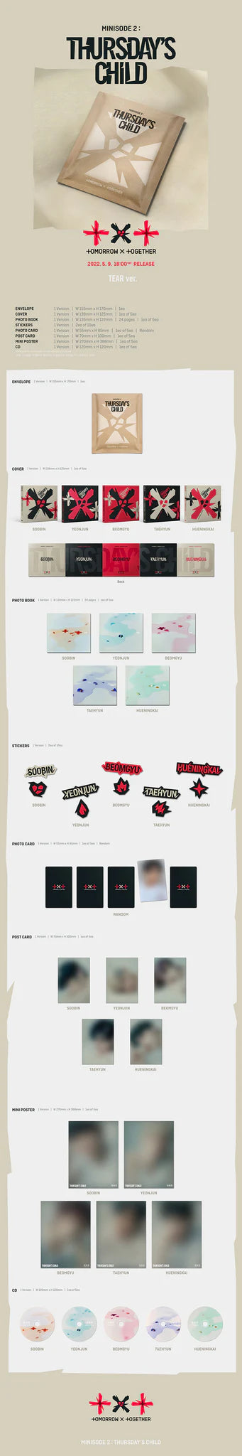 TXT (Tomorrow X Together) Album 'Minisode 2: Thursday's Child' (TEAR Ver)