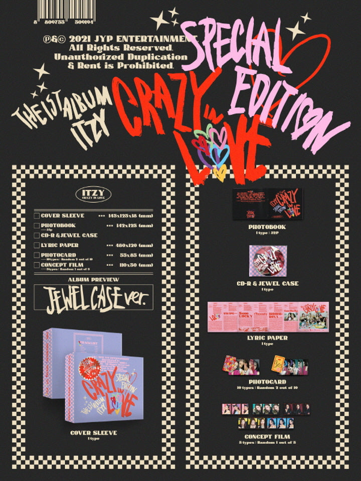 ITZY 1st Album 'CRAZY IN LOVE' (JEWELCASE ver.)
