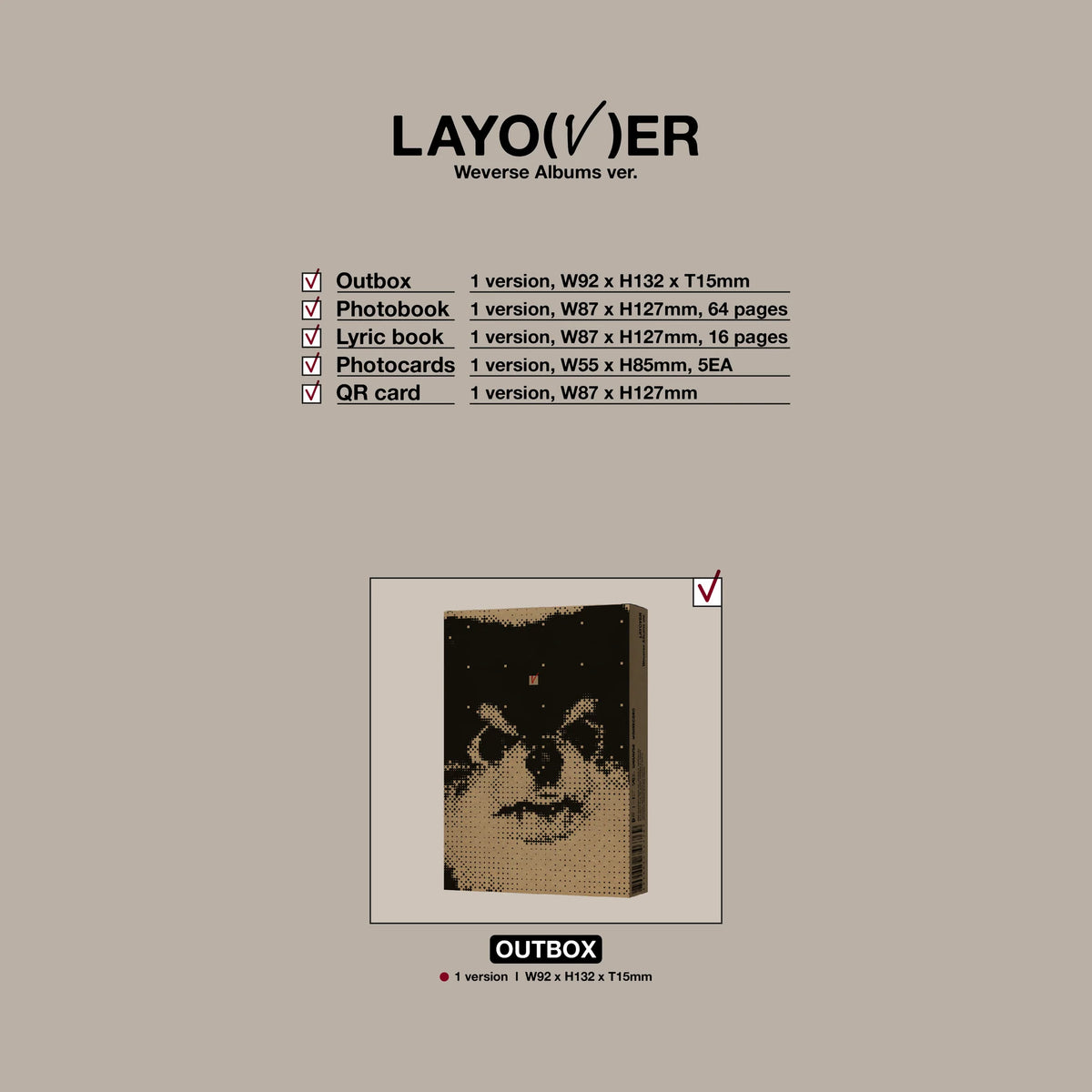V Mini Album 'Layover' (Weverse Albums ver.)