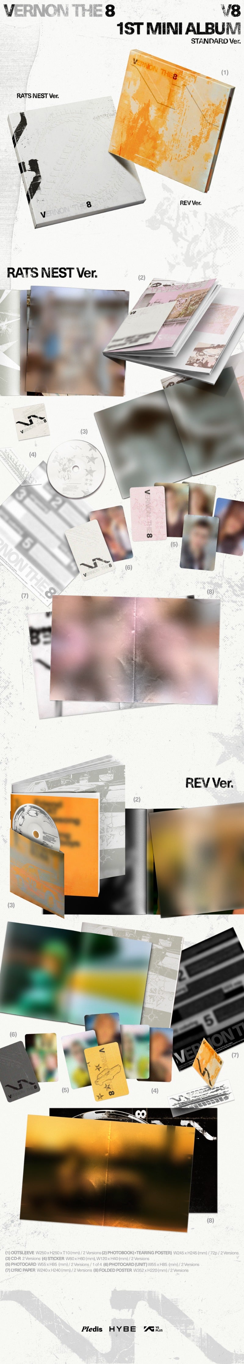 [PREORDER] V8 (SEVENTEEN) 1st Mini Album 'V8' (RATS NEST Ver. / REV Ver.)