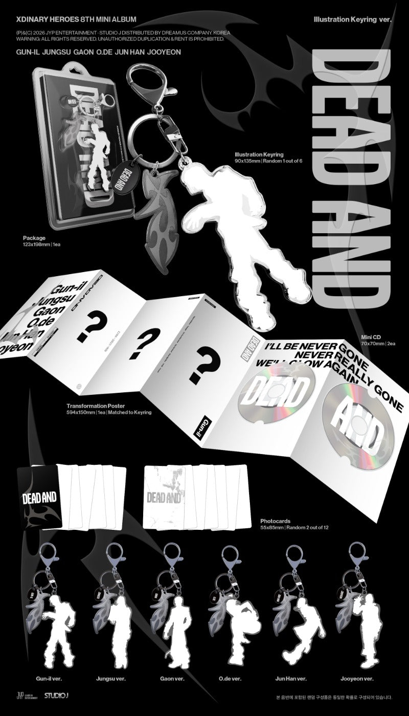 Xdinary Heroes 8th Mini Album 'DEAD AND' (Illustration Keyring Ver.)