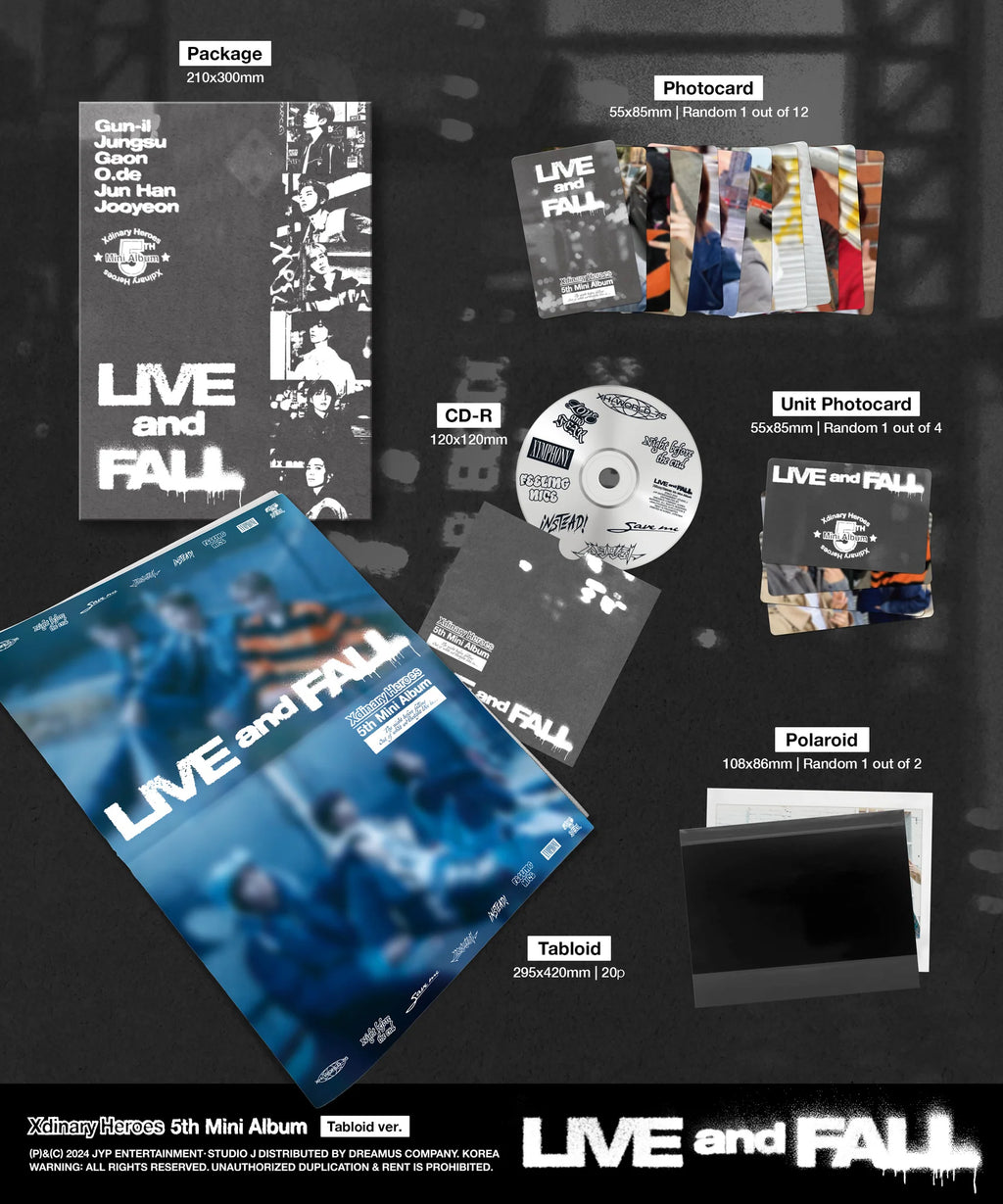 Xdinary Heroes 5th Mini Album 'LIVE and FALL' (Tabloid Ver.)