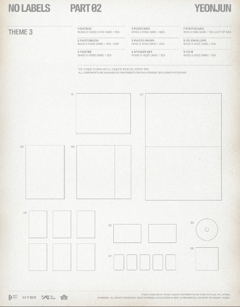 [PREORDER] YEONJUN (TXT) 2nd Mini Album 'NO LABELS: PART 02' (THEME 1 / THEME 2 / THEME 3)