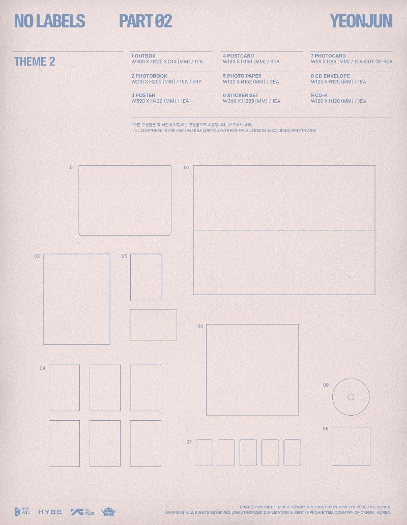 [PREORDER] YEONJUN (TXT) 2nd Mini Album 'NO LABELS: PART 02' (THEME 1 / THEME 2 / THEME 3)