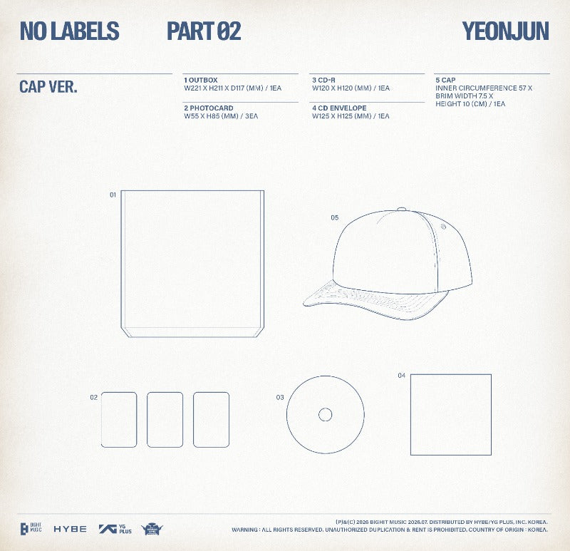 [PREORDER] YEONJUN 2nd Mini Album 'NO LABELS: PART 02' (Cap Ver.)