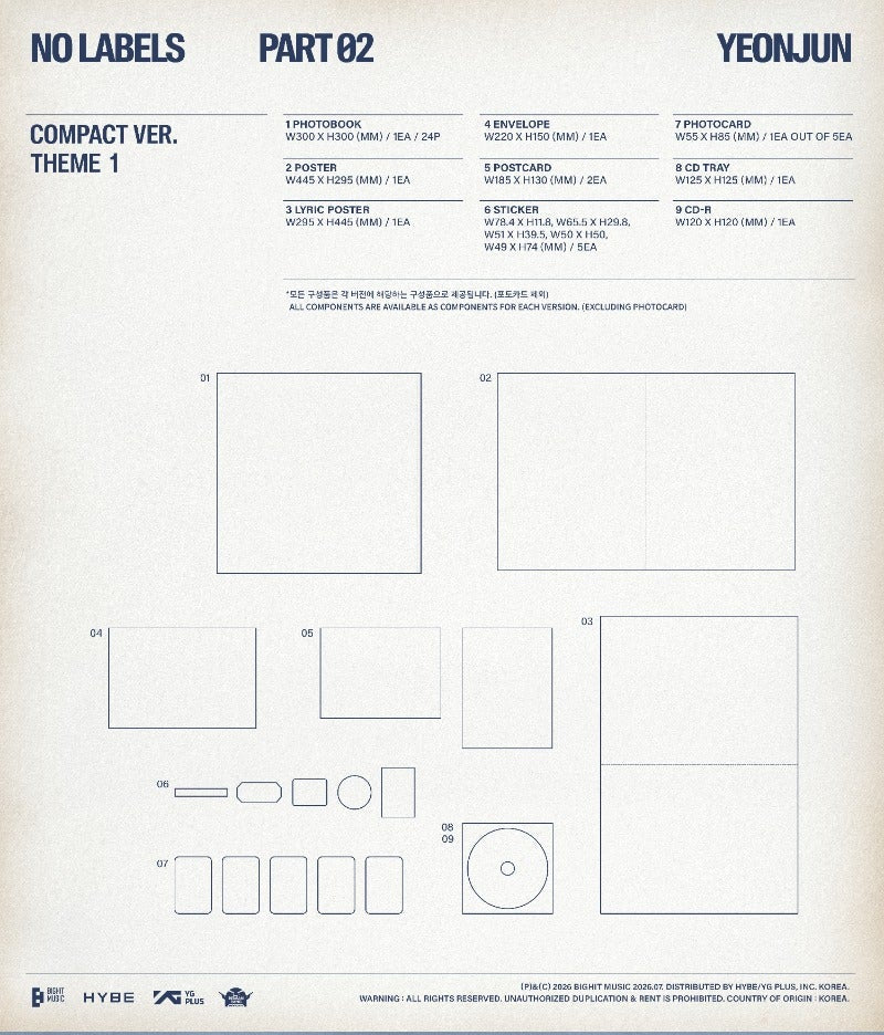 [PREORDER] YEONJUN (TXT) 2nd Mini Album 'NO LABELS: PART 02' (Compact Ver.)