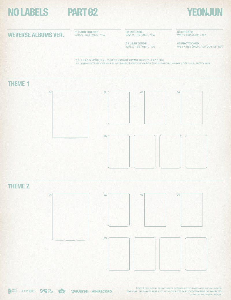 [PREORDER] YEONJUN 2nd Mini Album 'NO LABELS: PART 02' (Weverse Albums ver.)