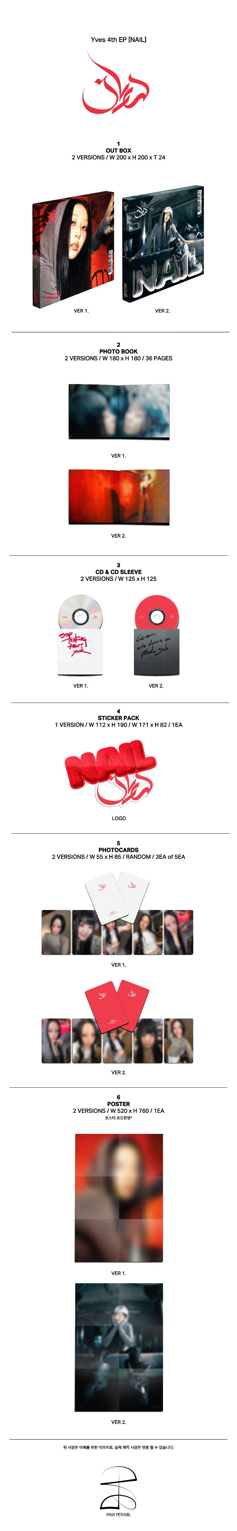 Yves 4th Mini Album 'NAIL' (Deluxe Ver. : Standard Photobook) (VER.1 / VER.2)